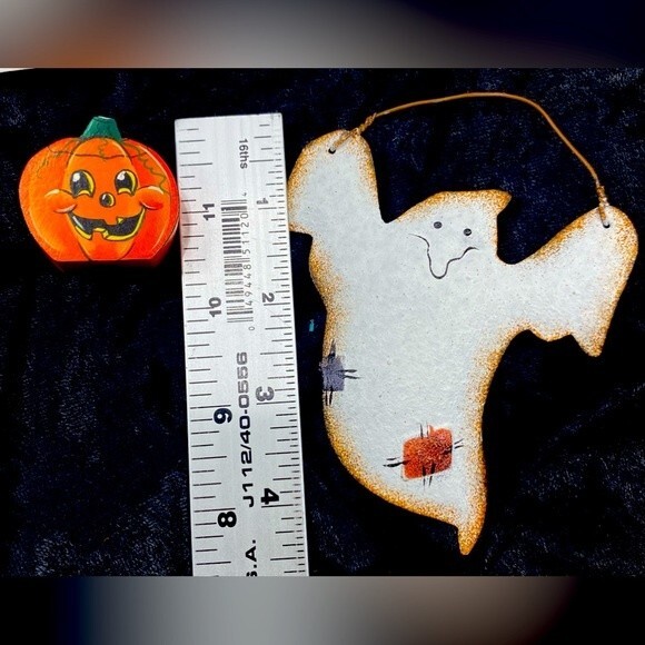 Halloween Lot Window Clings Decorations Tin Rustic Ghost Ornament Mini Pumpkin - Picture 3 of 10